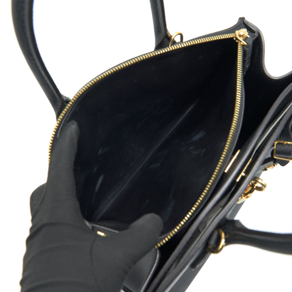 LOUIS VUITTON CITY STEAMER MM BLACK WITH AUTRES CUIRS LEATHER