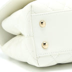 CHANEL SMALL COCO HANDLE CAVIAR WHITE LGHW (MICROCHIP)
