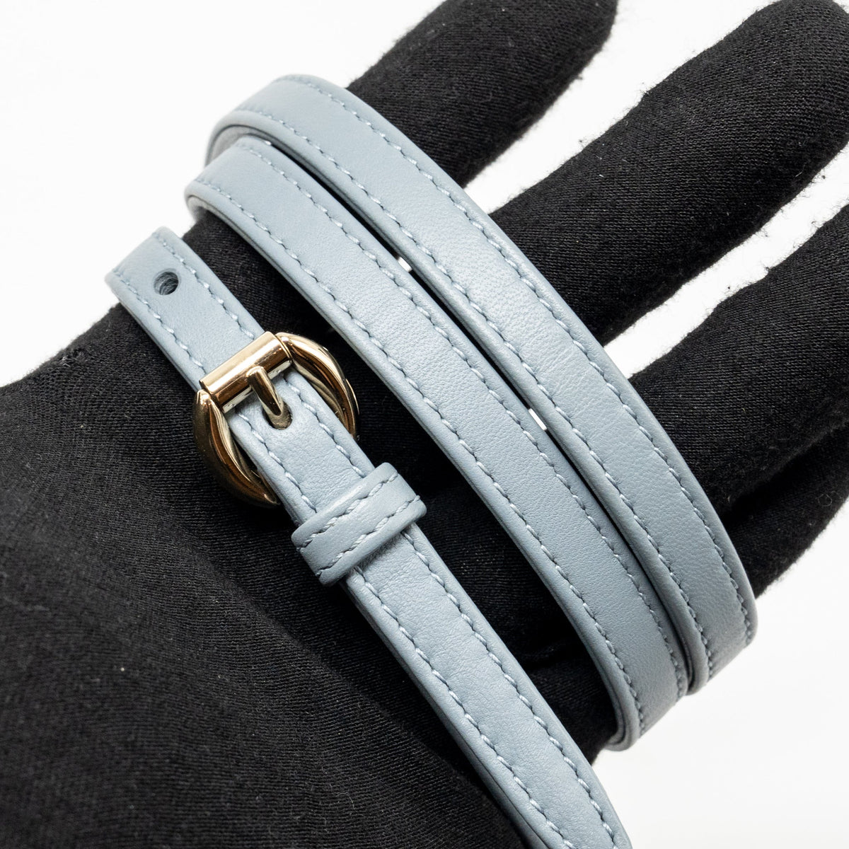DIOR MICRO LADY DIOR CANNAGE LAMBSKIN GREY LGHW