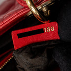 DIOR SMALL LADY DIOR LAMBSKIN RED WITH GHW