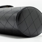 CHANEL CC ROUND VANITY CASE WITH CHAIN LAMBSKIN BLACK LGHW