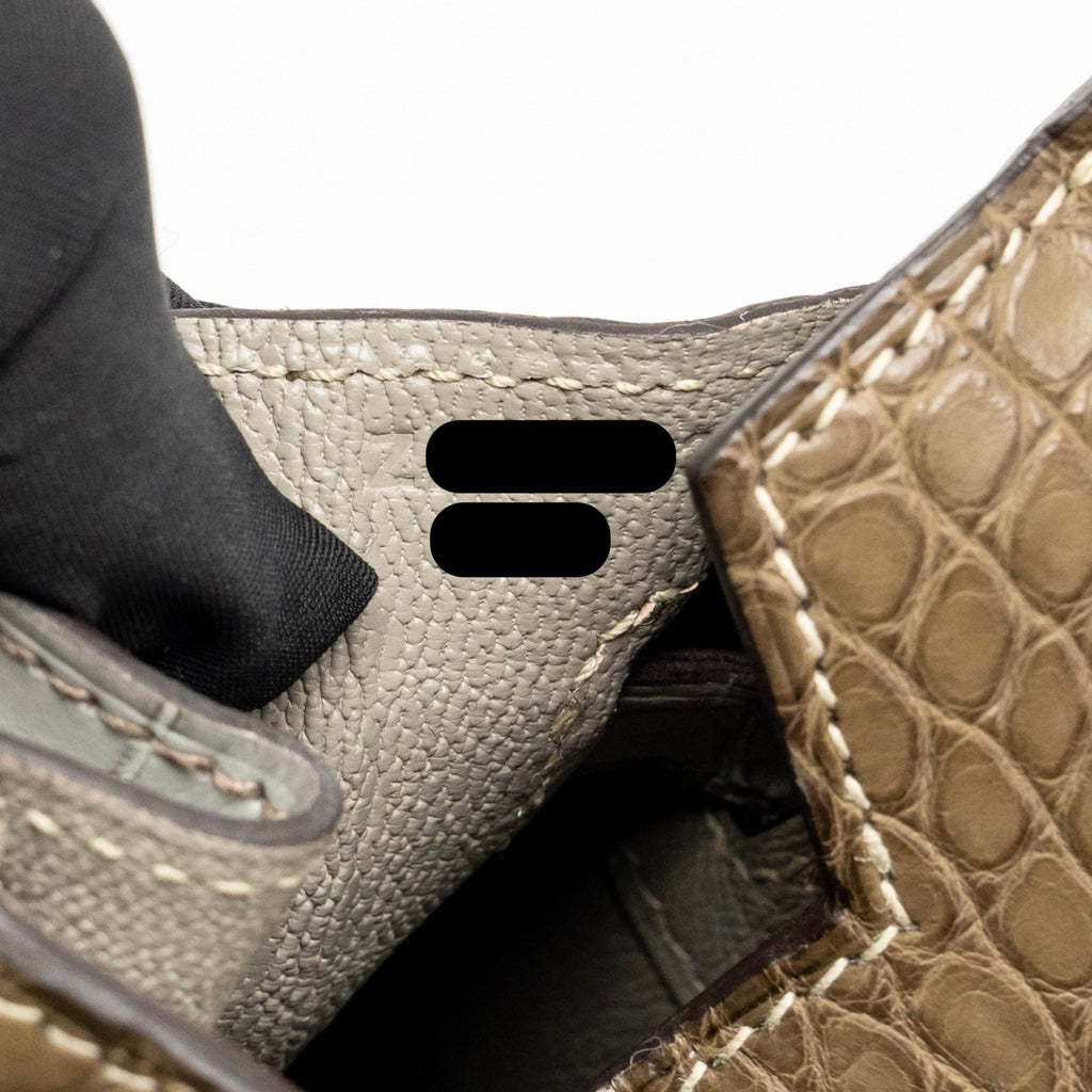 Hermes Birkin 25 Special Order Alligator Mississippiensis Matt Kraft/Gris Perle RGHW