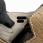 Hermes Birkin 25 Special Order Alligator Mississippiensis Matt Kraft/Gris Perle RGHW