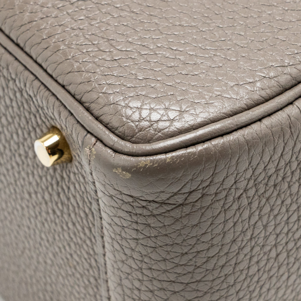 Hermes Mini Lindy Clemence Gris Etain GHW