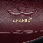 CHANEL VINTAGE SMALL CLASSIC FLAP BAG FABRIC BLACK RUTHENIUM GHW