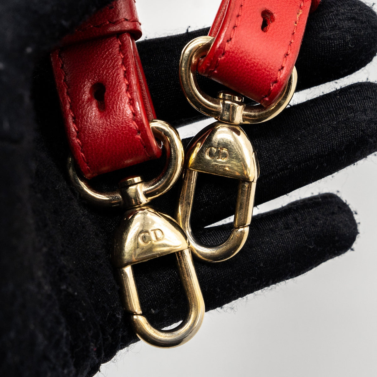 DIOR SMALL LADY DIOR LAMBSKIN RED WITH GHW