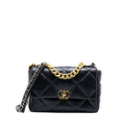 CHANEL MEDIUM 19 BAG GOATSKIN BLACK MULTICOLOUR HARDWARE