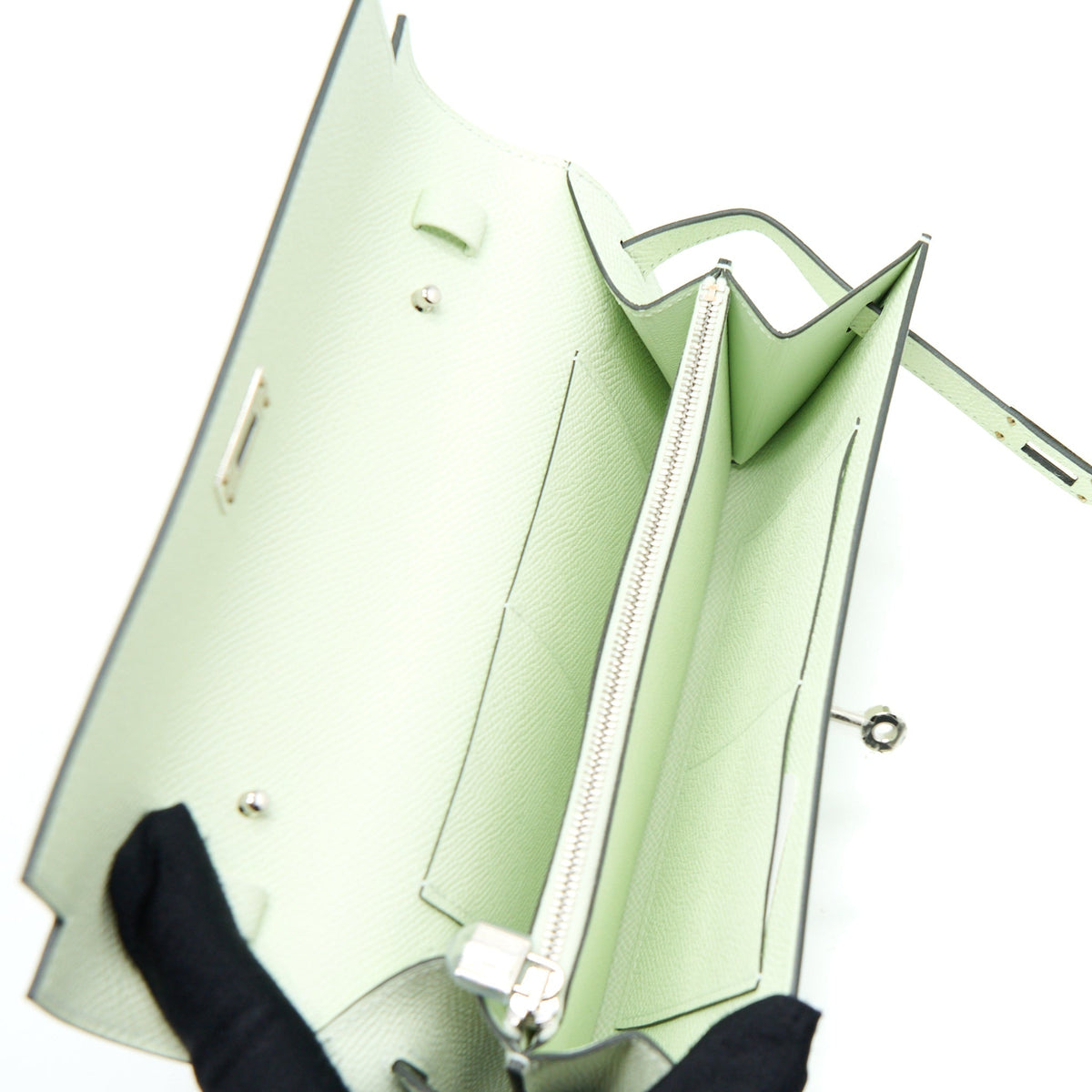 Hermes Kelly To Go Epsom Vert Fizz SHW