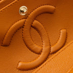 CHANEL MEDIUM CLASSIC DOUBLE FLAP BAG CAVIAR CARAMEL LGHW(MICROCHIP)