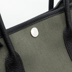 HERMES GARDEN PARTY 30 TOILE MILITAIRE/NEGONDA VERT DE GRIS/BLACK SHW