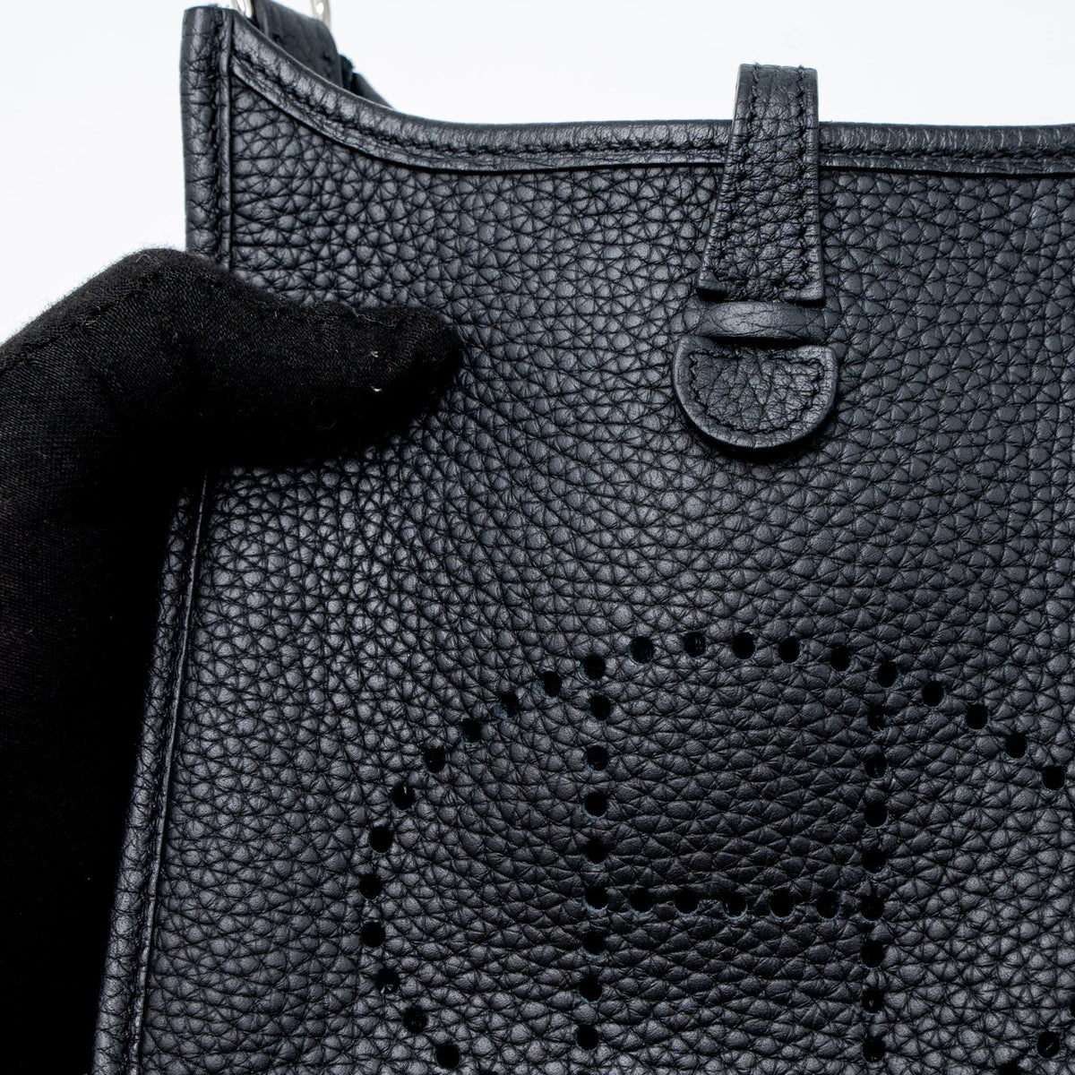 Hermes Mini Evelyn Clemence Black SHW