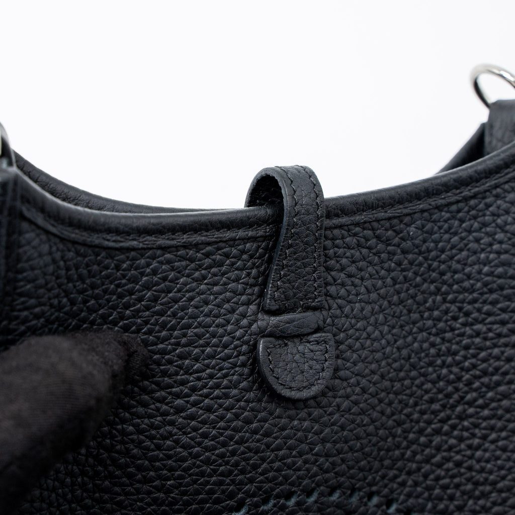 Hermes Mini Evelyn Clemence Black SHW
