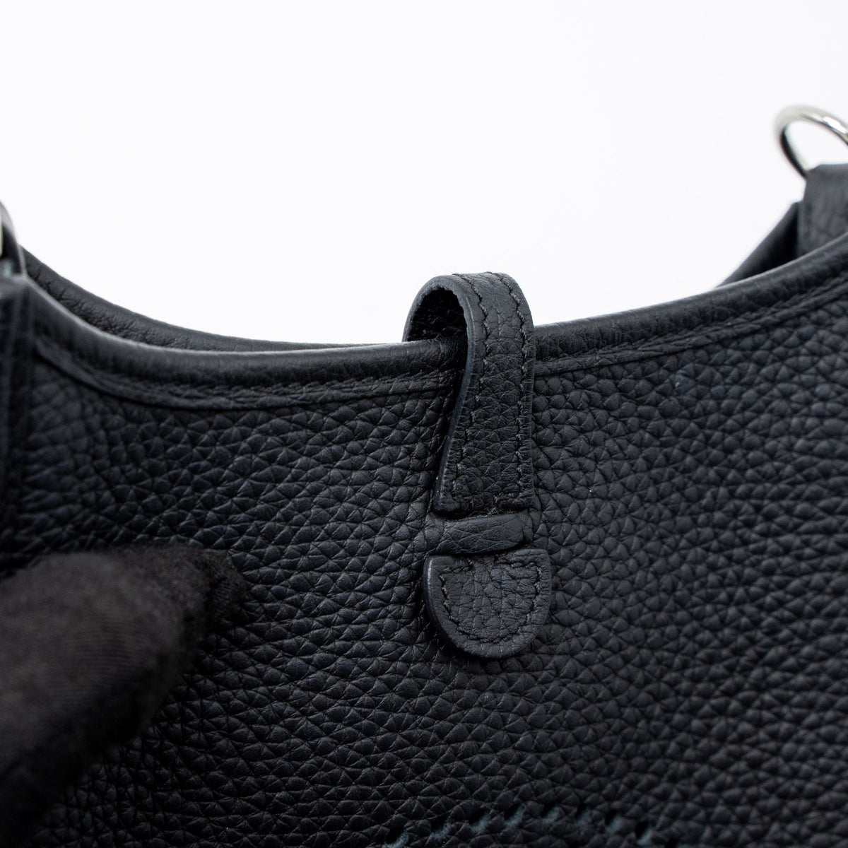 Hermes Mini Evelyn Clemence Black SHW