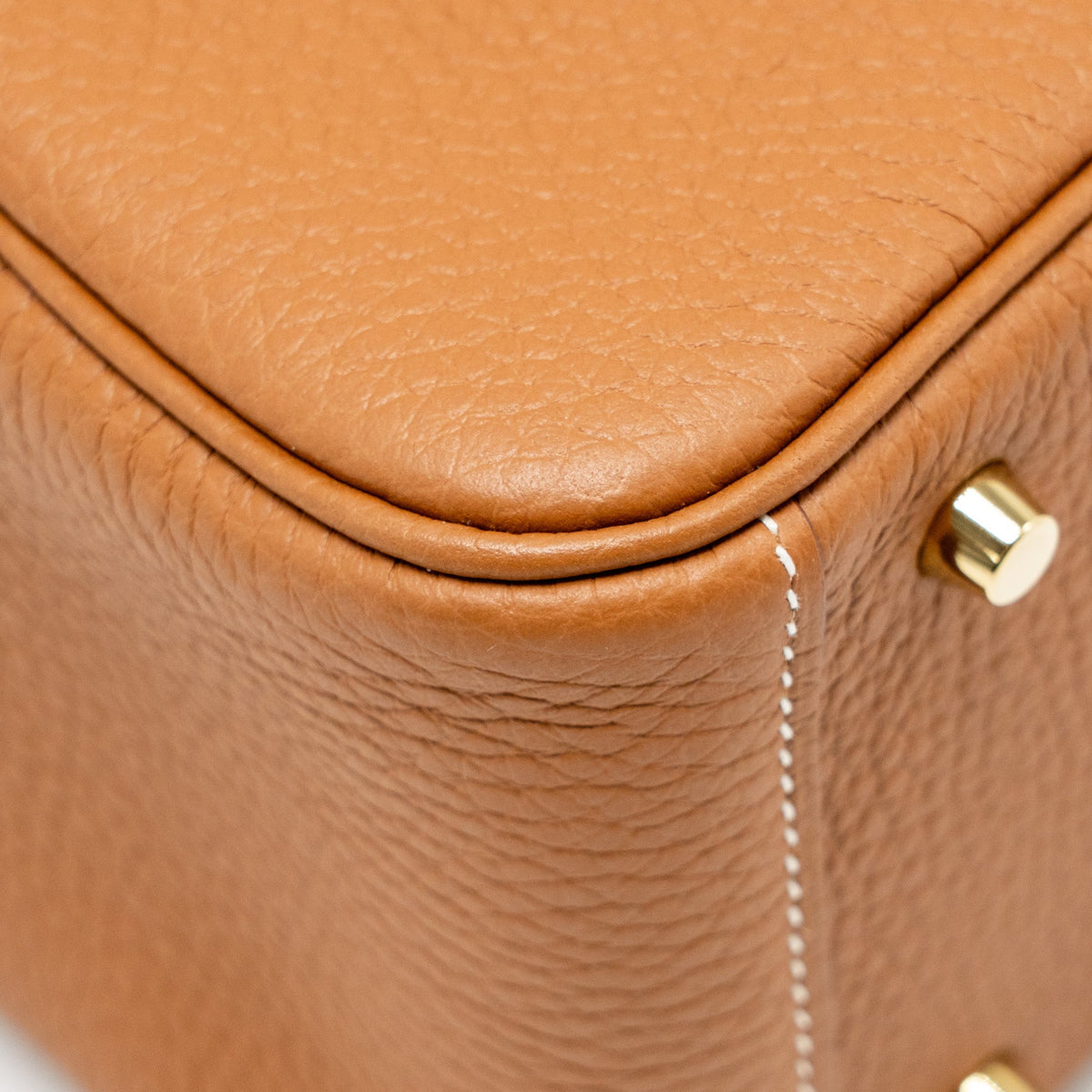 Hermes Mini Lindy Clemence Gold GHW