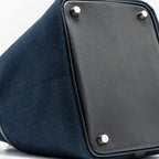 Hermes Picotin Cargo 18 Lock Bag Canvas/Swift Blue Marine/black SHW
