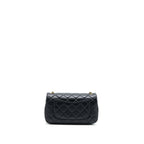 CHANEL PEARL CRUSH MINI RECTANGULAR LAMBSKIN BLACK BRUSHED GHW (MICROCHIP)
