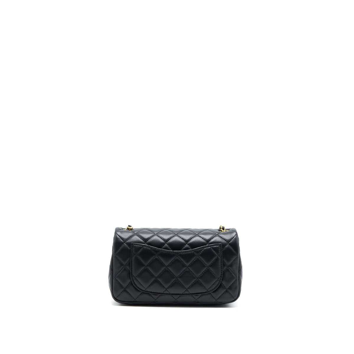 CHANEL PEARL CRUSH MINI RECTANGULAR LAMBSKIN BLACK BRUSHED GHW (MICROCHIP)