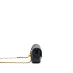 CHANEL PEARL CRUSH MINI RECTANGULAR LAMBSKIN BLACK BRUSHED GHW (MICROCHIP)