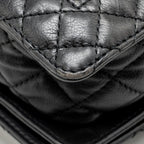 Chanel new medium boy bag soft calfskin black ruthenium silver hardware