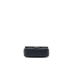 CHANEL PEARL CRUSH MINI RECTANGULAR LAMBSKIN BLACK BRUSHED GHW (MICROCHIP)