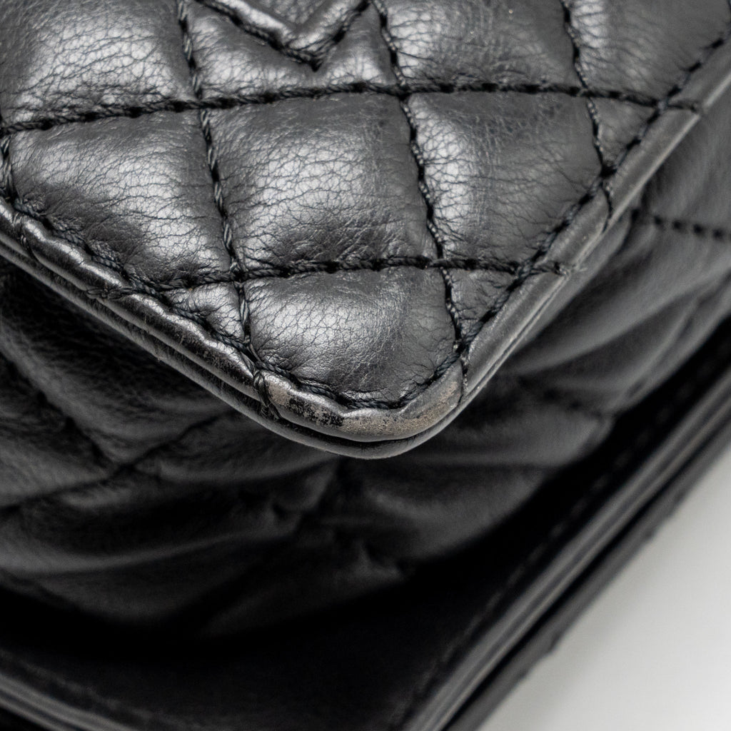 Chanel new medium boy bag soft calfskin black ruthenium silver hardware