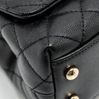 CHANEL MINI COCO HANDLE CAVIAR BLACK LGHW (MICROCHIP)