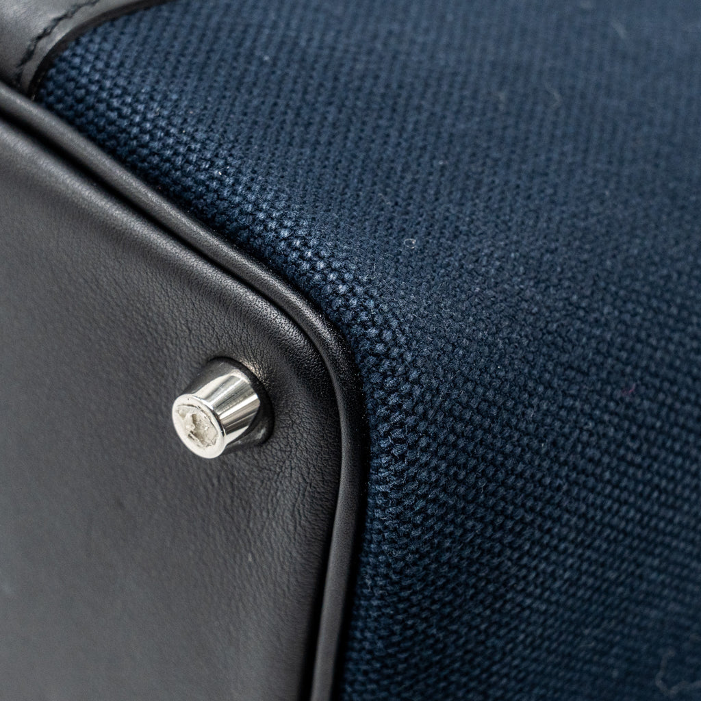 Hermes Picotin Cargo 18 Lock Bag Canvas/Swift Blue Marine/black SHW