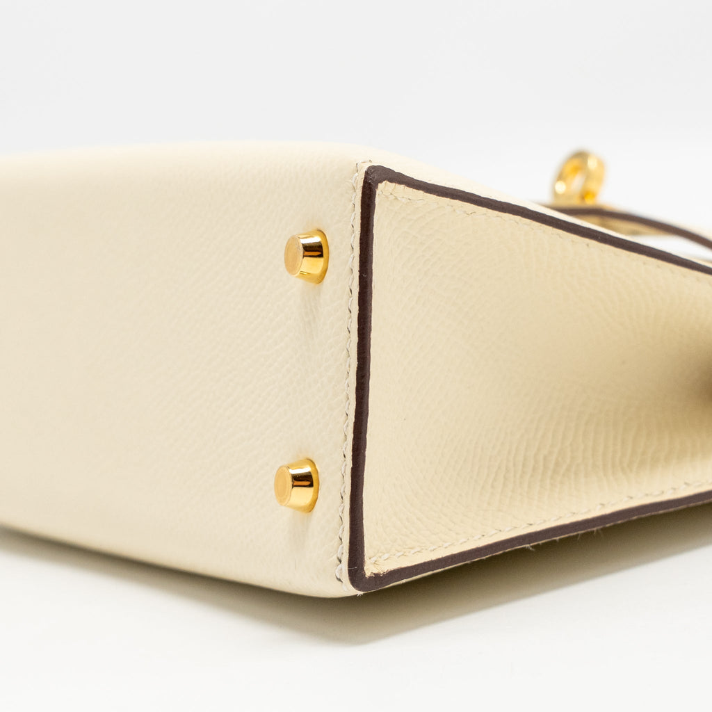 Hermes Mini Kelly II Epsom Nata GHW