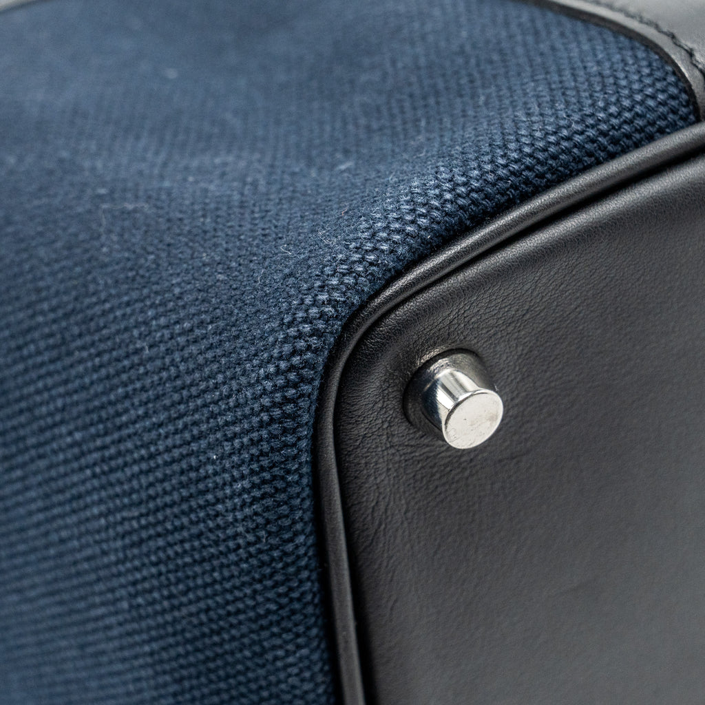 Hermes Picotin Cargo 18 Lock Bag Canvas/Swift Blue Marine/black SHW