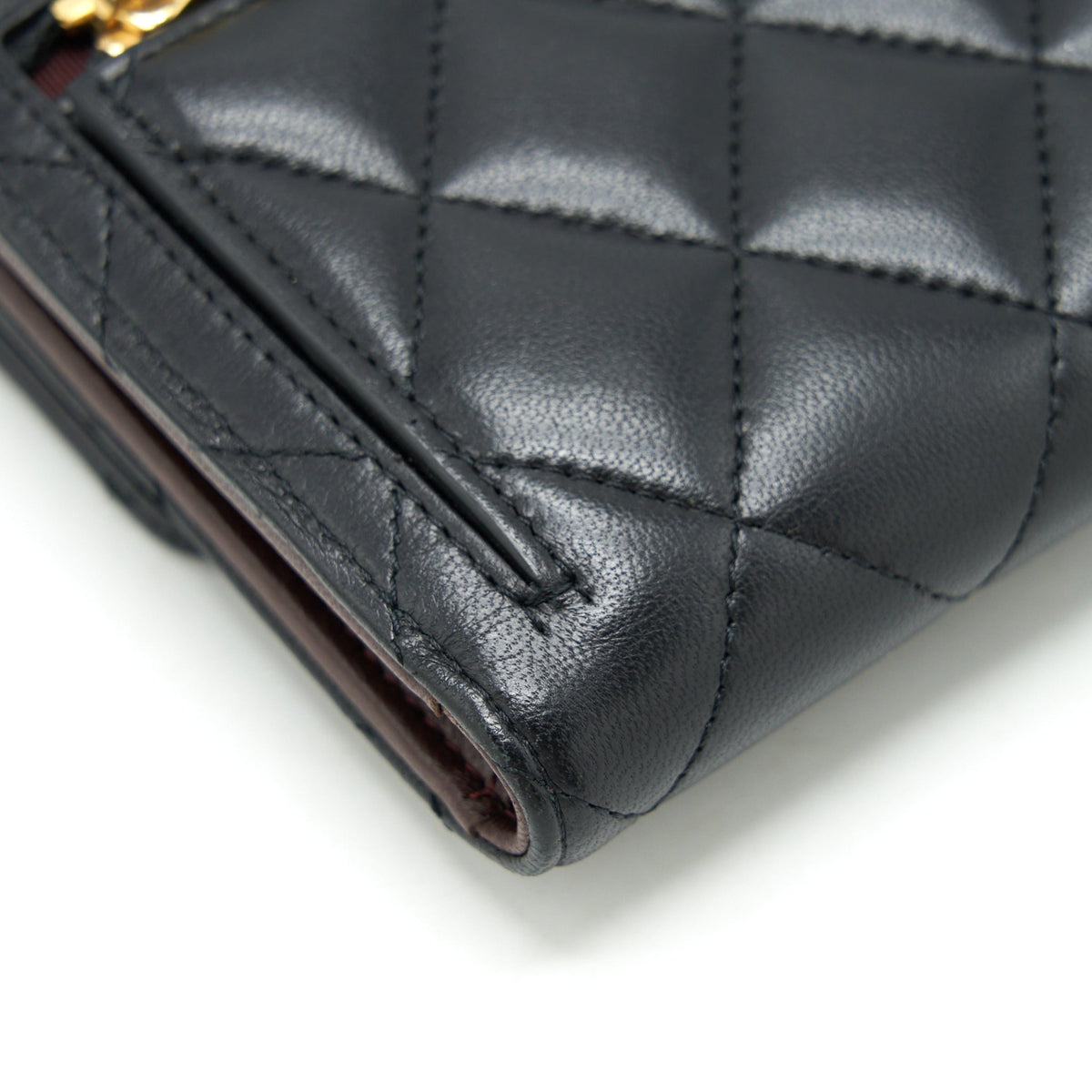 CHANEL CLASSIC FLAP WALLET LAMBSKIN BLACK GHW