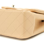 CHANEL 22C MINI SQUARE FLAP BAG LAMBSKIN BEIGE LGHW (MICROCHIP)