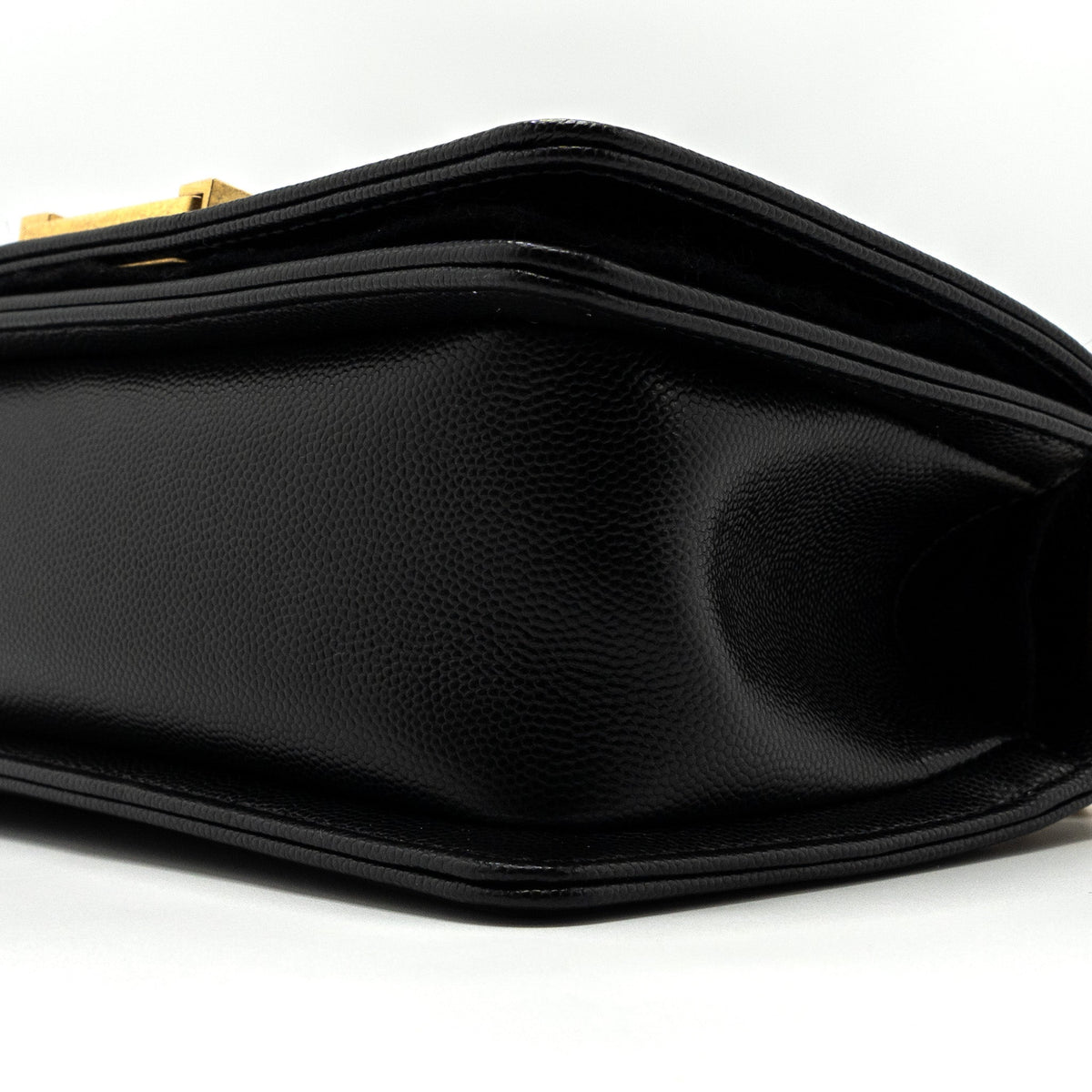 CHANEL SMALL BOY BAG CAVIAR BLACK GHW (MICROCHIP)