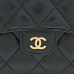 CHANEL CLASSIC FLAP WALLET LAMBSKIN BLACK GHW