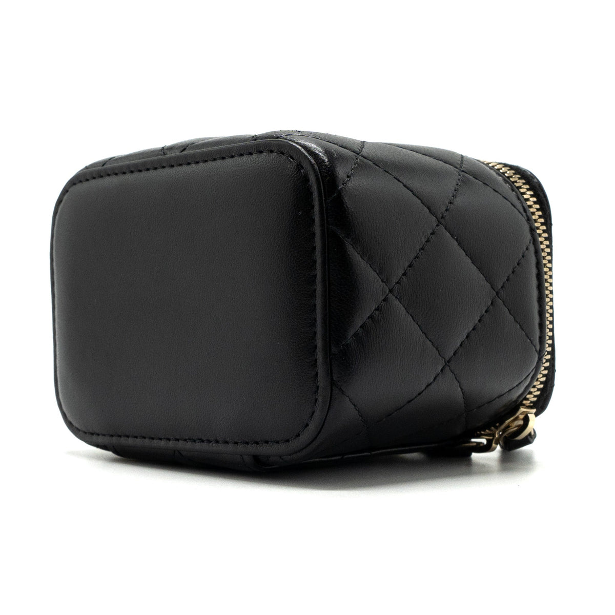 CHANEL TOP HANDLE MINI VANITY LAMBSKIN BLACK GHW