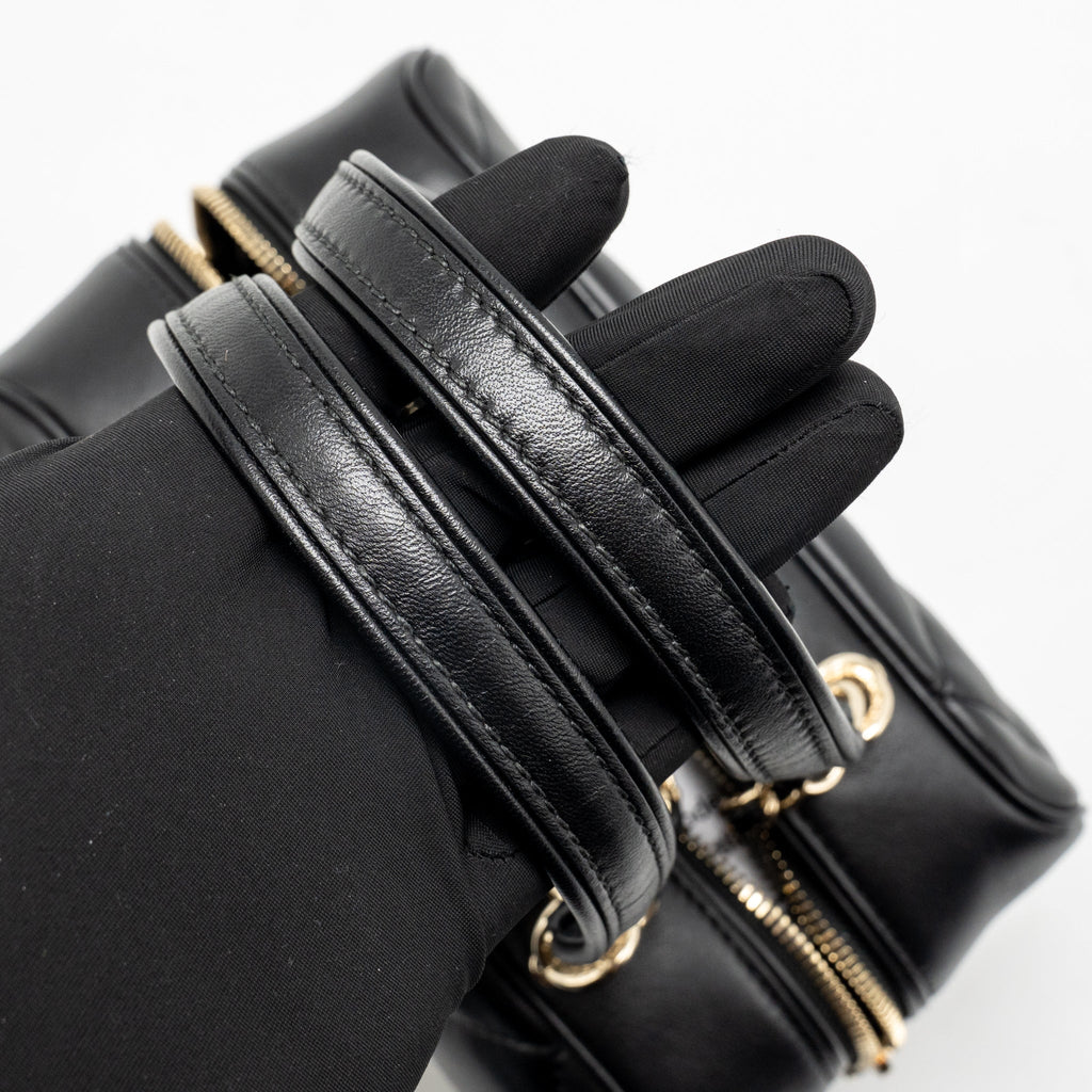 Chanel CC Quilted Bowling Bag Lambskin Black LGHW