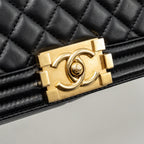 CHANEL MEDIUM BOY BAG LAMBSKIN BLACK GHW