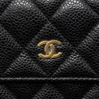 CHANEL FLAP LONG WALLET CAVIAR BLACK GHW