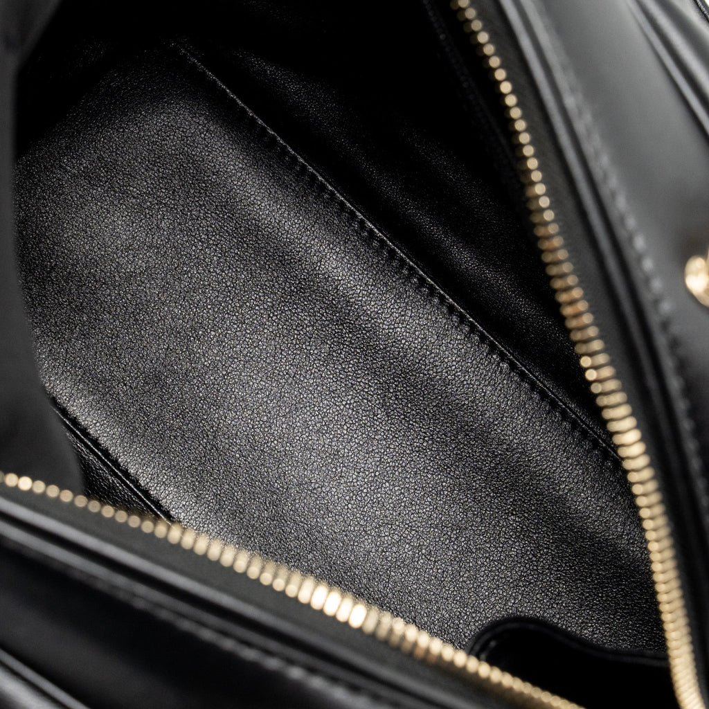 Chanel CC Quilted Bowling Bag Lambskin Black LGHW