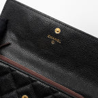 CHANEL FLAP LONG WALLET CAVIAR BLACK GHW