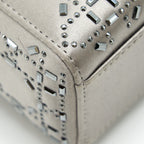 DIOR MINI LADY DIOR SATIN CRYSTAL CANNAGE GREY SHW