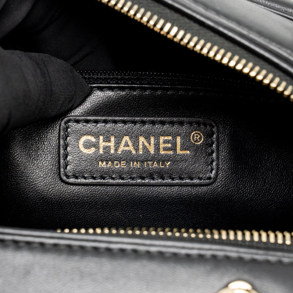 Chanel CC Quilted Bowling Bag Lambskin Black LGHW