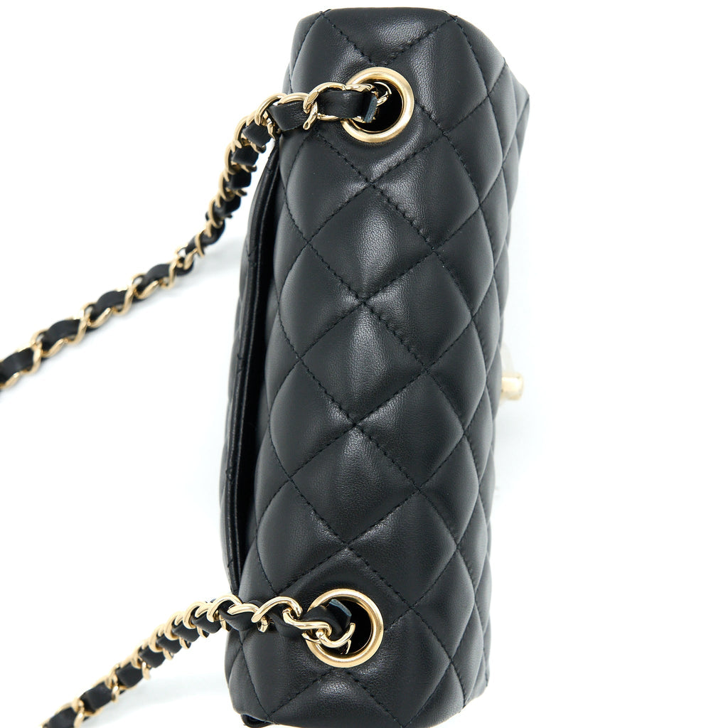 CHANEL MINI RECTANGULAR FLAP BAG LAMBSKIN BLACK LGHW