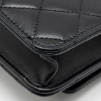 CHANEL TRENDY CC WALLET ON CHAIN LAMBSKIN BLACK LGHW (MICROCHIP)