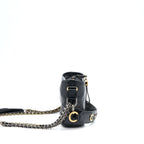 CHANEL SMALL GABRIELLE HOBO BAG WITH TOP HANDLE AGED CALFSKIN BLACK MULTICOLOUR HARDWARE