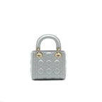 CHRISTIAN DIOR MINI LADY DIOR LIGHT GREY