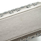DIOR MINI LADY DIOR SATIN CRYSTAL CANNAGE GREY SHW