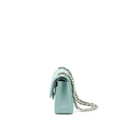 CHANEL 22C SMALL CLASSIC DOUBLE FLAP BAG CAVIAR NG124 GREYISH GREEN LGHW (MICROCHIP)
