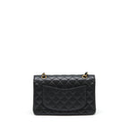 CHANEL SMALL CLASSIC DOUBLE FLAP CAVIAR BLACK GHW (MICROCHIP)