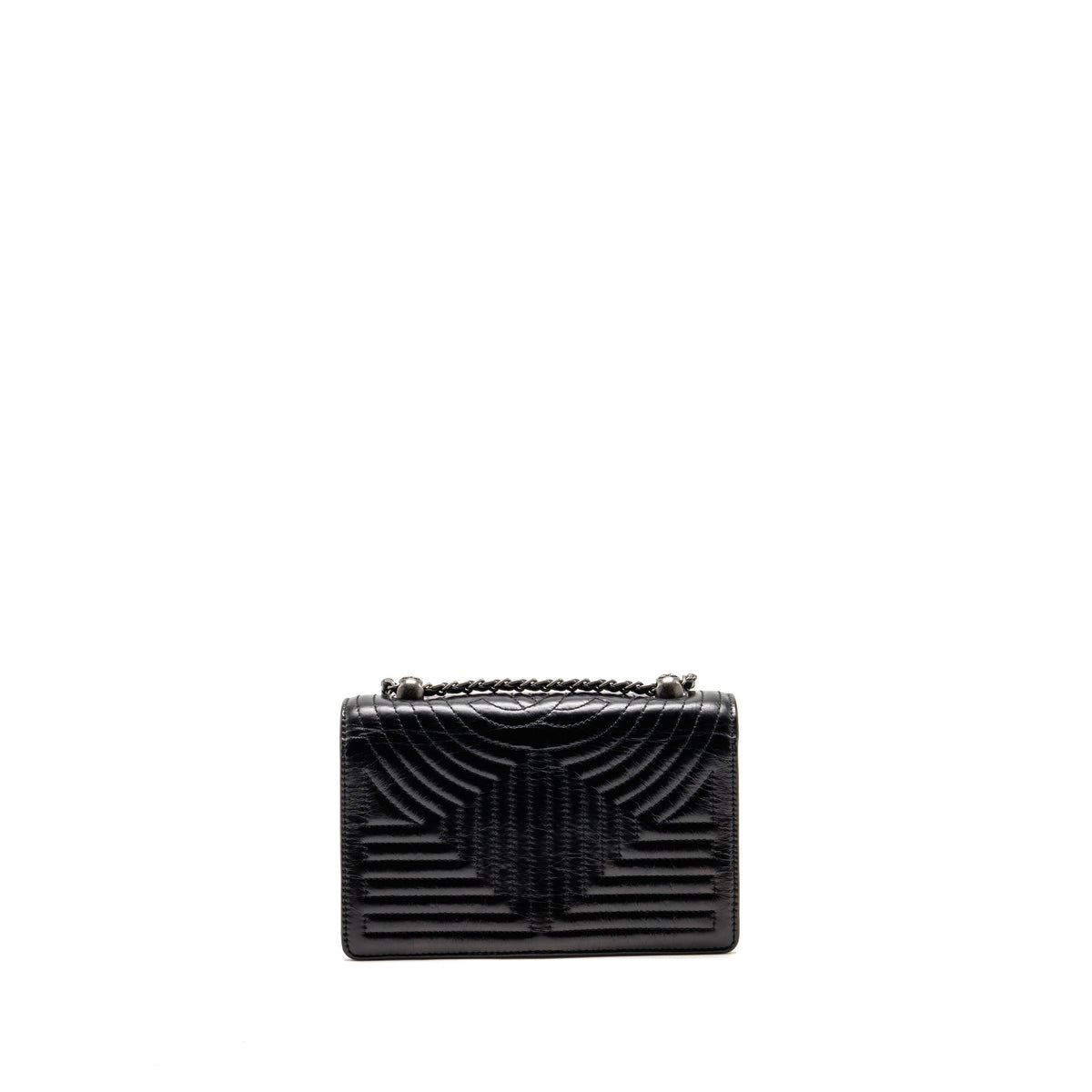 Chanel Small Korean Garden Flap Bag Calfskin Black RUTHENIUM HARDWARE