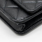 CHANEL CLASSIC WALLET ON CHAIN CAVIAR BLACK GHW (MICROCHIP)